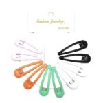 H1506LMU-1 12pk Snap Hair Clips Assorted Colors Metal Barrettes No Slip Hair Pins Kids