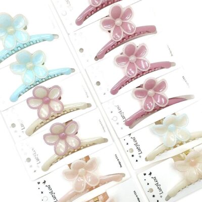 12pk Daisy Flower Hair Claw Clips Cute Floral Jaw Clips Soft Color Hair