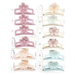 H1606-1 12pk Plumeria Flower Open Frame Hair Claw Clips Pastel Frangipani Floral Jaw