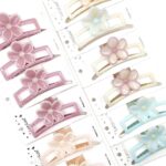 H1606 12pk Plumeria Flower Open Frame Hair Claw Clips Pastel Frangipani Floral Jaw