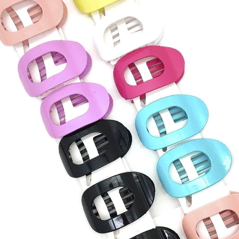 12pk Oval Open Frame Hair Claw Clips Minimalist Hollow Jaw Clips Glossy Women