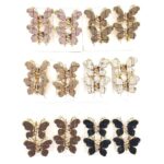 H1610-1 12pk Butterfly Hair Claw Clips Metal Style Gold Edge Jaw Clips Elegant Hair