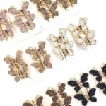 H1610 12pk Butterfly Hair Claw Clips Metal Style Gold Edge Jaw Clips Elegant Hair