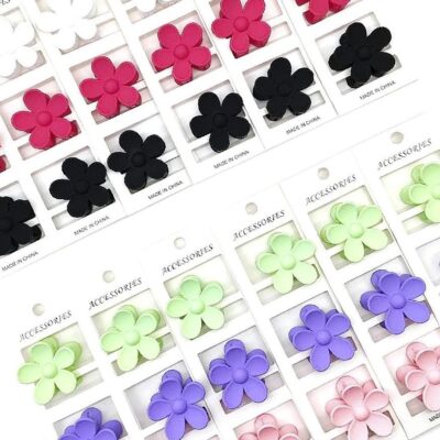 12pk Mini Daisy Flower Snap Hair Clips 36pk Small Matte Barrettes Kids Hair