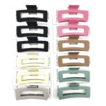 H1616-1 12pk Open Rectangle Hair Claw Clips Matte Minimalist Hollow Jaw Clips Women Hair