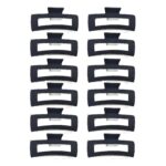 H1617BK-1 12pk Black Matte Hair Claw Clips Minimalist Strong Hold Jaw Clips Everyday Hair