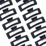 H1617BK 12pk Black Matte Hair Claw Clips Minimalist Strong Hold Jaw Clips Everyday Hair