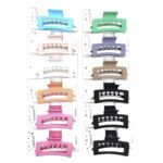 H1619-1 12pk Matte Hair Claw Clips Strong Grip Jaw Clips Non Slip Classic Hair
