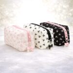 3 Colors Assorted Cute Bow Makeup Pouch – Soft Fabric Cosmetic Bag, Travel