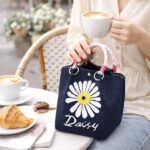 SS51118-17a Daisy Knitted Mini Tote Bag – Floral Knit Handbag, Cute Small Summer Purse
