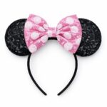 T118PDPK Polka Dot Mouse Ear Sequin Bow Mouse Ears Theme Park Headband Minnie