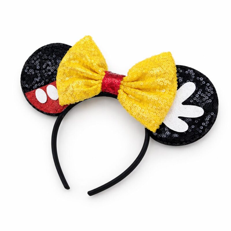 Yellow Mouse Ear Sequin Bow Mouse Ears Theme Park Headband Minnie