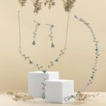 70647B126 3pk Bridal Jewelry Set Necklace Bracelet Earrings Cubic Zirconia Pearl Wedding