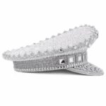 HT-0690-SL-01 Sequin Bold Gleaming Sparking Crystal Sailor Captain Hat
