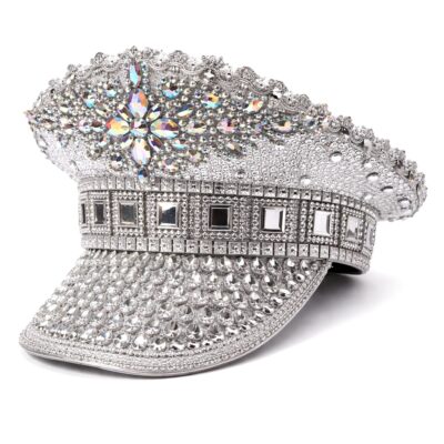 Sequin Bold Gleaming Sparking Crystal Sailor Captain Hat