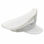 Crystal Fuax Pearls Bold Gleaming Sparking Captain Hat