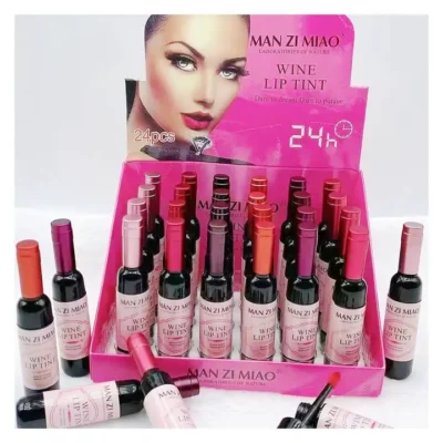 24pk Wine Bottle Lip Tint Long Lasting Lip Stain Cute Makeup